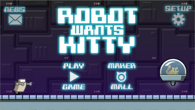 Blank editor screen for a new Robot Wants Kitty level